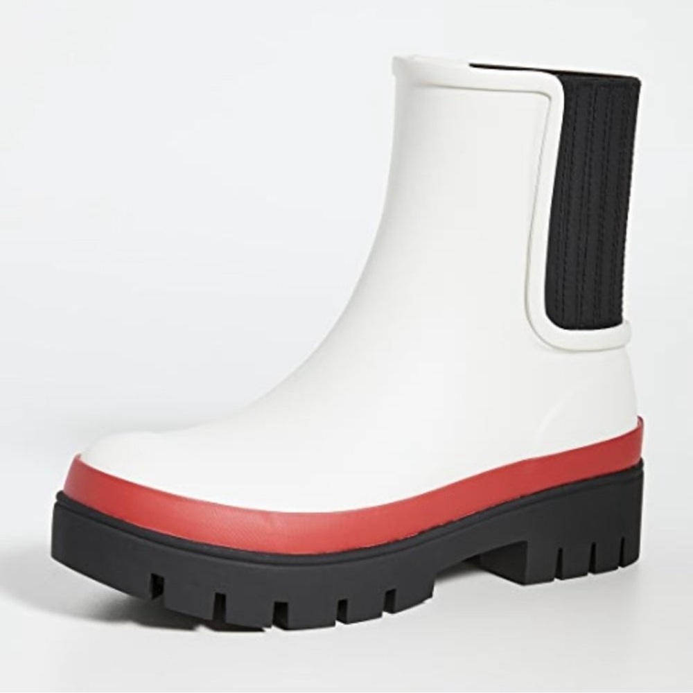 Tory Burch white and red rain boots - Picture 1 of 7
